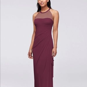 David’s bridal wine bridesmaid dress